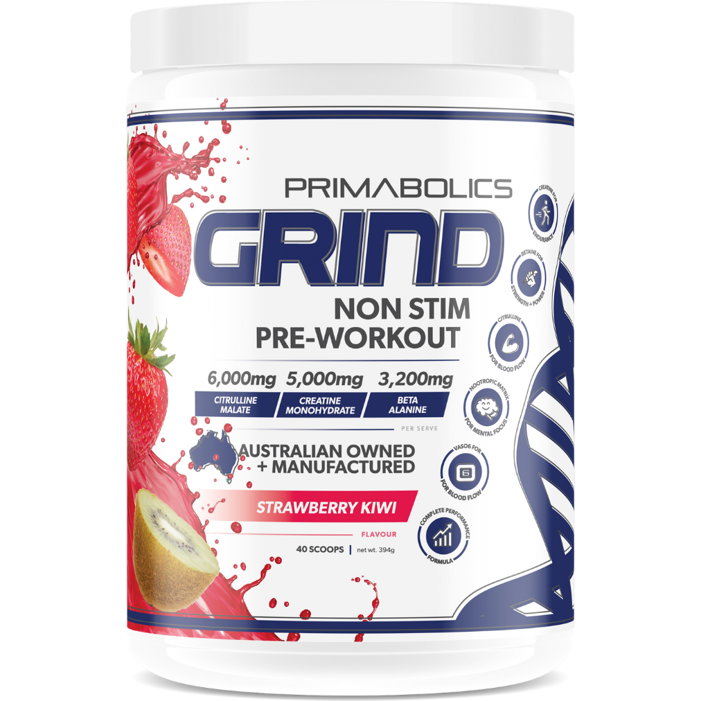 Grind non stimulant pre workout formula 30 serves by Primabolics