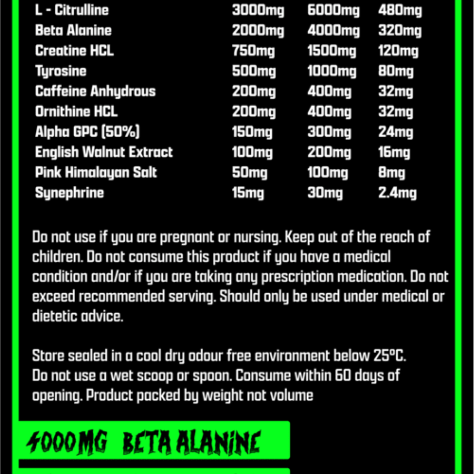 Mad science xtreme pre-workout powder 400 mg caffeine per serving by Mad Science