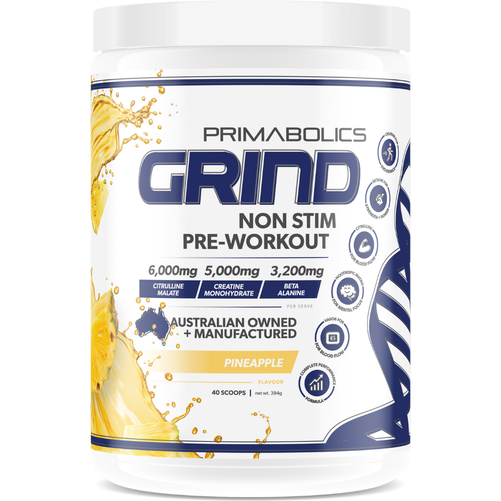 Grind non stimulant pre workout formula 30 serves by Primabolics
