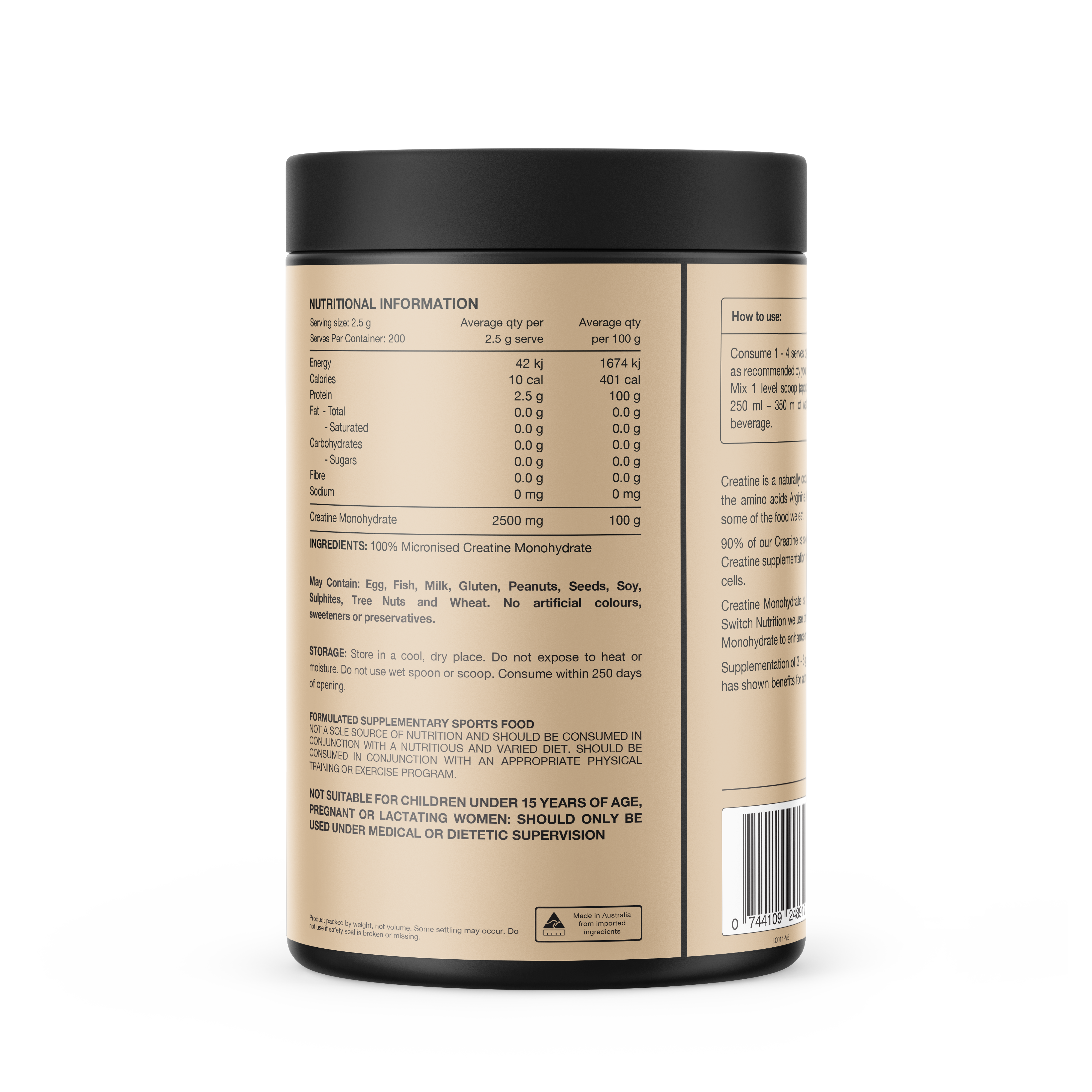 Switch Nutrition Creatine Monohydrate Powder by Switch nutrition