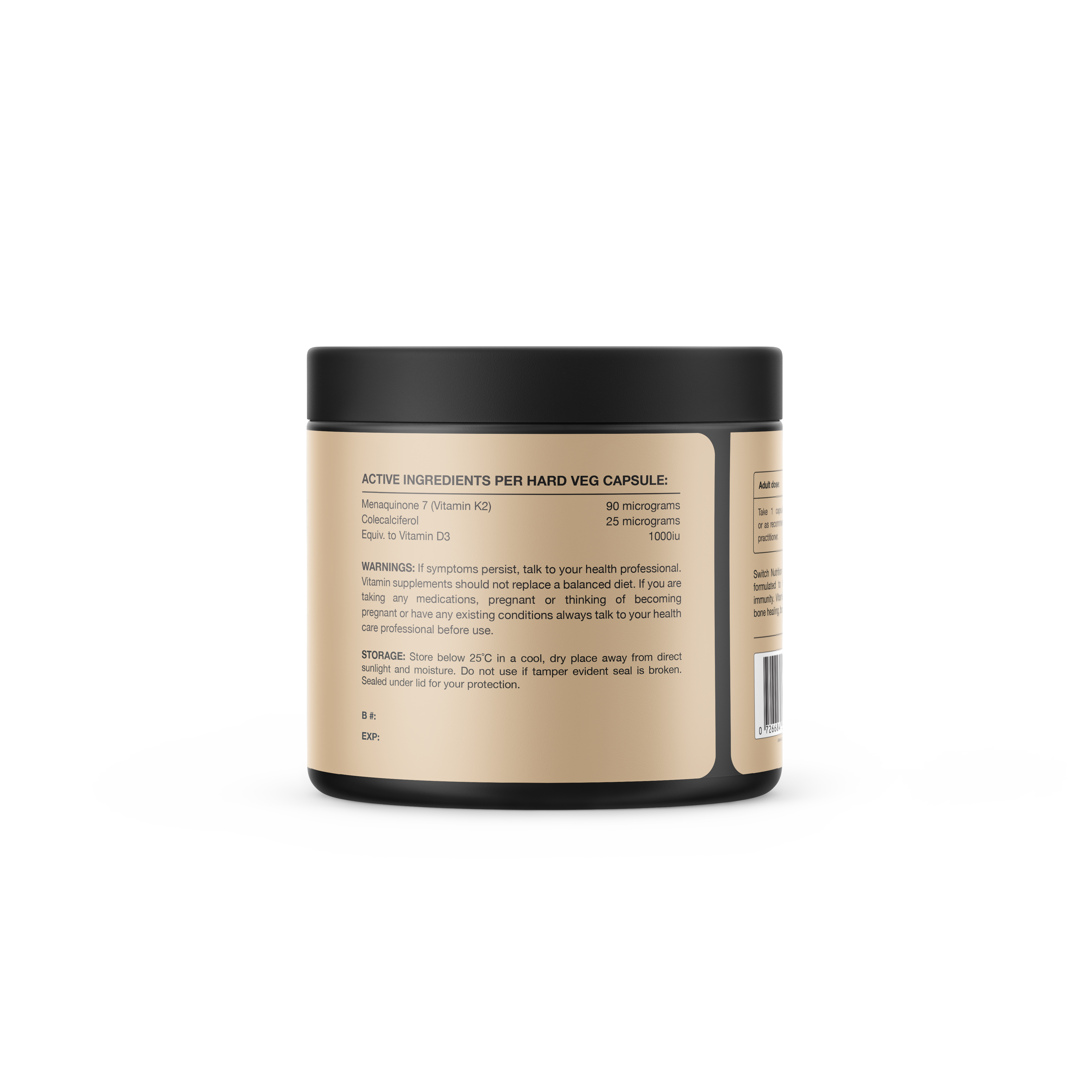 Switch nutrition vitamin d3 k2 capsule 60 capsules by Switch nutrition