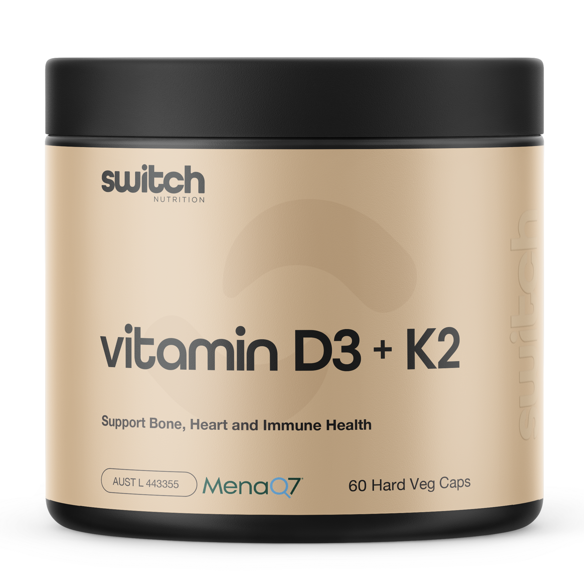 Switch nutrition vitamin d3 k2 capsule 60 capsules by Switch nutrition